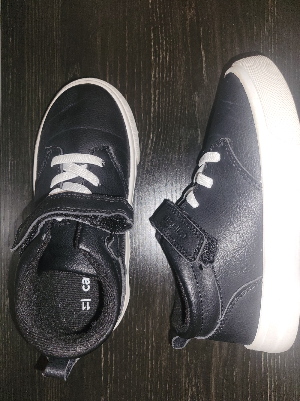 Carter's Black Sneakers with White Soles and Laces